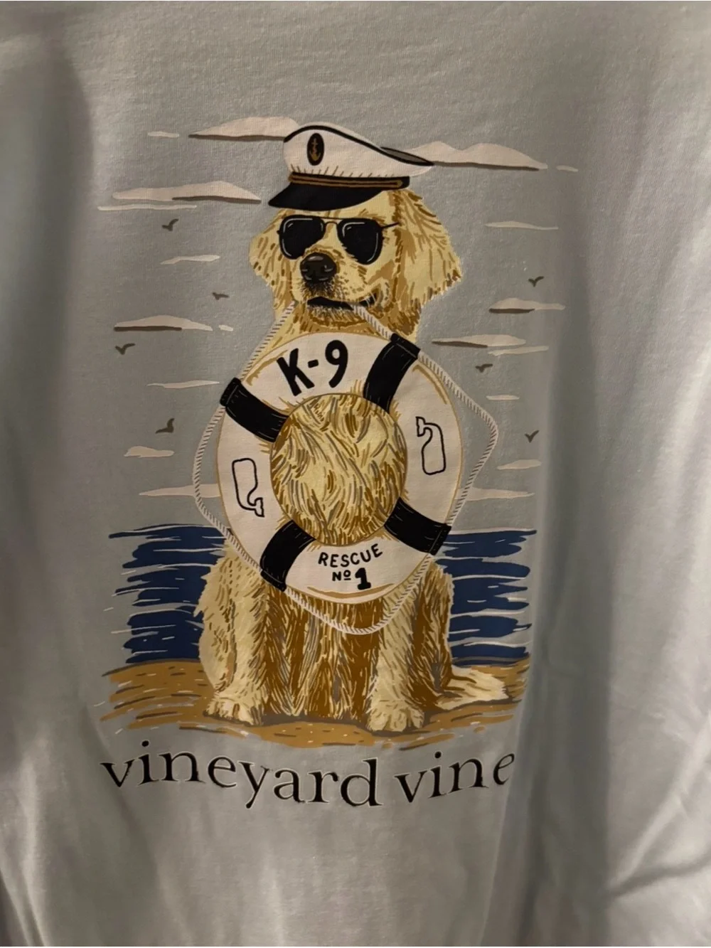 NWT Vineyard Vines Light Blue K-9 Lifesaver Dog Long Sleeve Tee - Picture 3 of 4